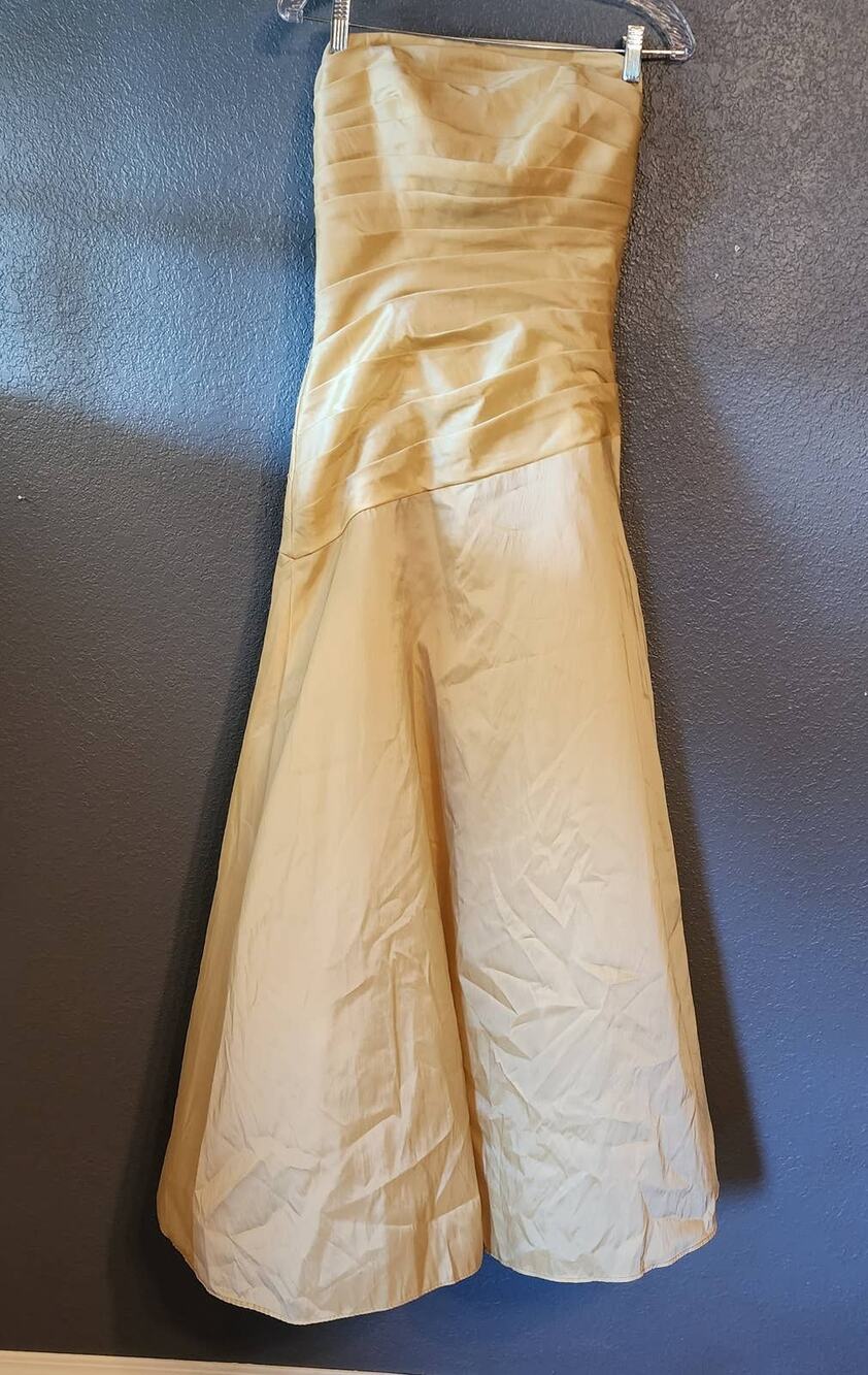 Val Stefani Gold Prom Bridesmaids Ruched Dress Size 8